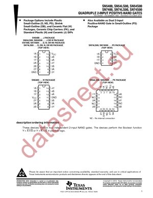 SN74S00NSRE4 datasheet  